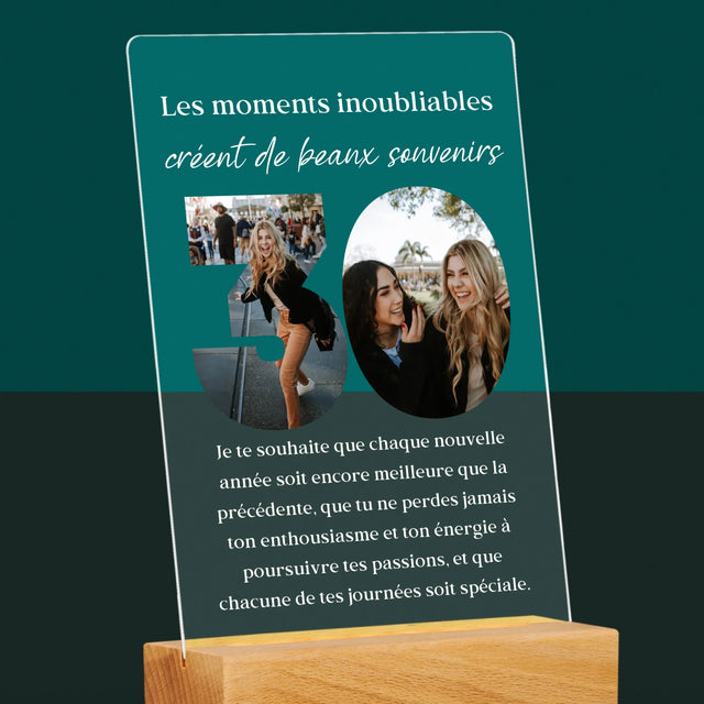 Collage Photo De Lettre: 30 Anniversaire - Impression Sur Verre Acrylique 