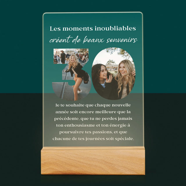 Collage Photo De Lettre: 30 Anniversaire - Impression Sur Verre Acrylique 