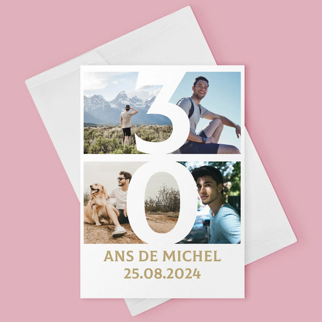 Le Collage Photo: 30 Ans Chiffre Photos - Carte De Vœux