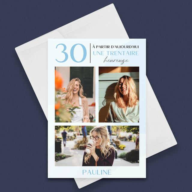 Le Collage Photo: À Partir D'Aujourd'Hui 30 Heureuse - Carte De Vœux