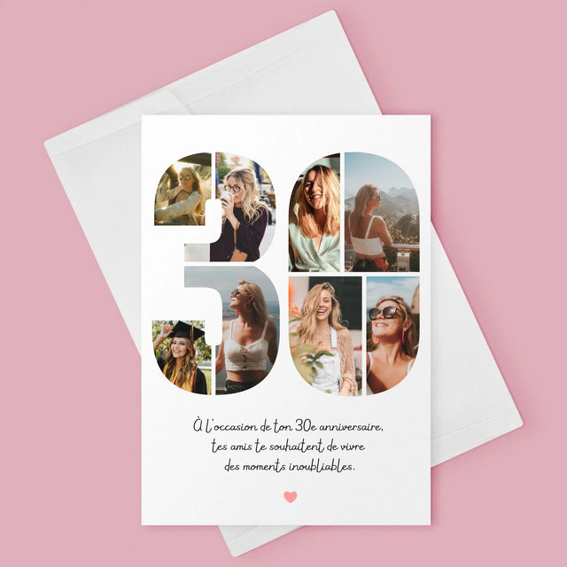 Le Collage Photo: 30E Anniversaire, Vœux - Carte De Vœux