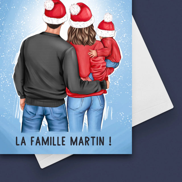 La Création Du Personnage: Famille De Noël - Carte De Vœux