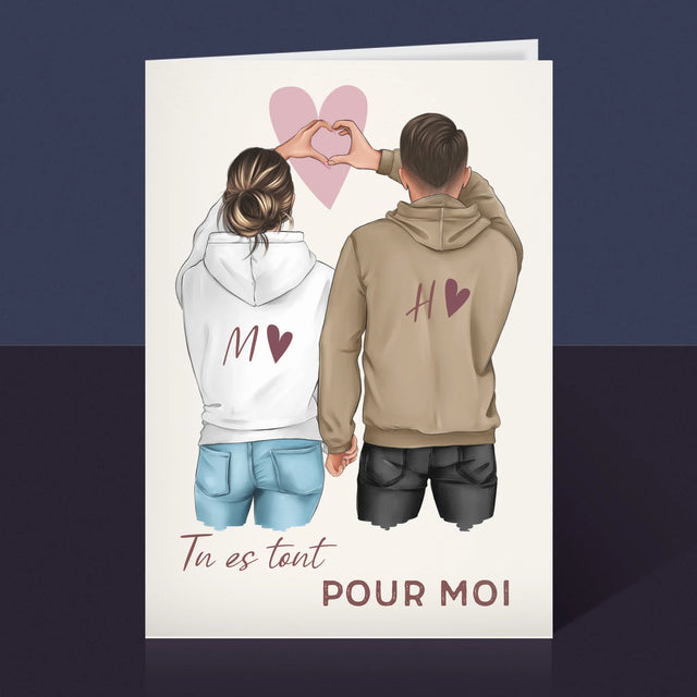 La Création Du Personnage: Couple  Cœur - Carte De Vœux