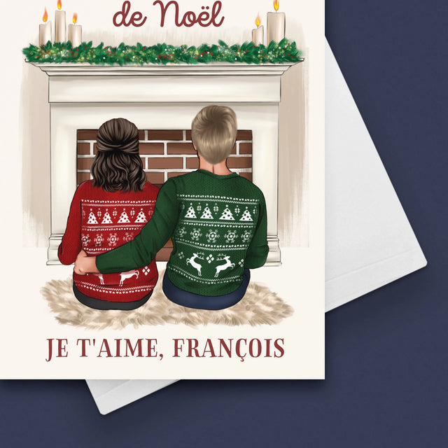 La Création Du Personnage: Couple De Noël - Carte De Vœux