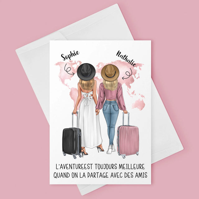 La Création Du Personnage: Amies Voyageuses - Carte De Vœux