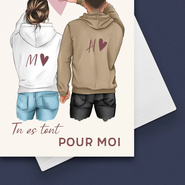 La Création Du Personnage: Couple  Cœur - Carte De Vœux