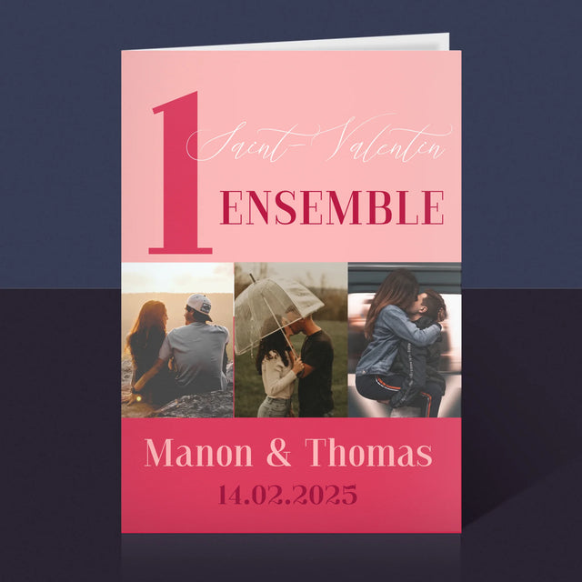Le Collage Photo: Première Saint-Valentin Ensemble - Carte De Vœux