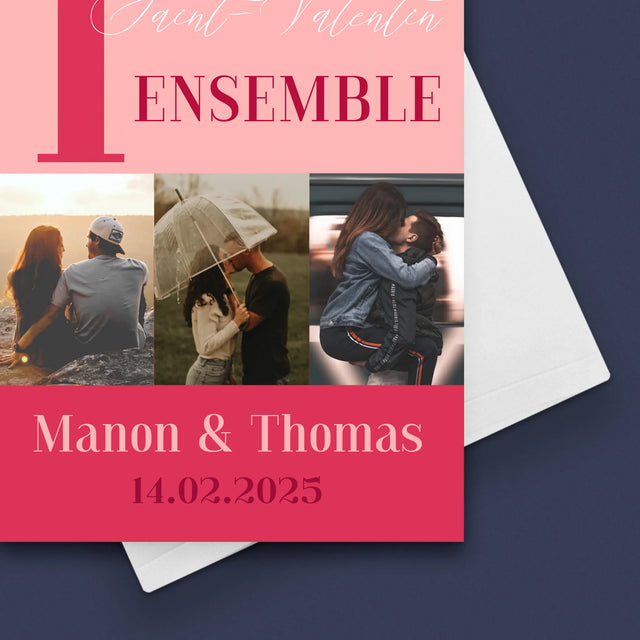 Le Collage Photo: Première Saint-Valentin Ensemble - Carte De Vœux