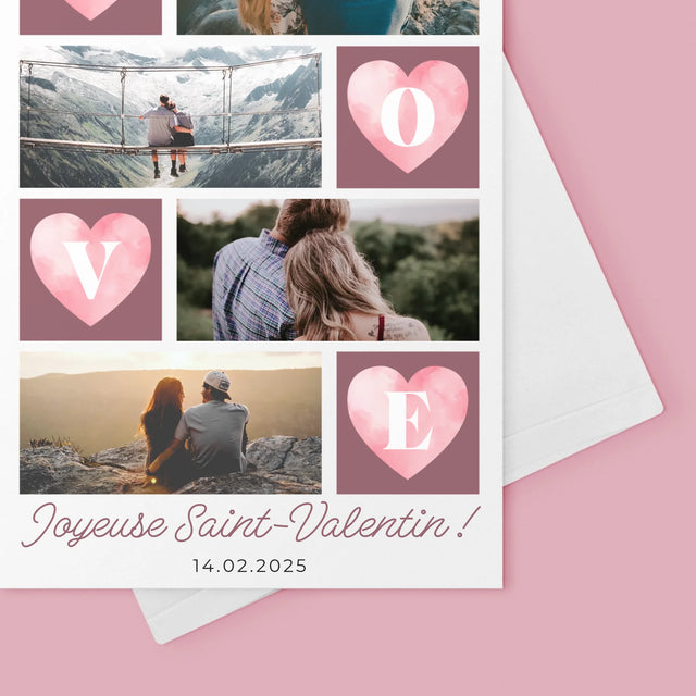 Le Collage Photo: Cœurs Amour - Carte De Vœux