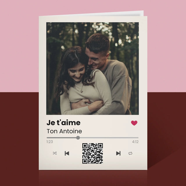 La Photo Et Un Texte: Spotify Avec Code Qr - Carte De Vœux