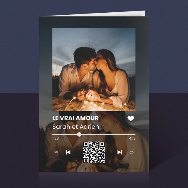 La Photo Et Un Texte: Spotify Avec Vos Photos Et Votre Code Qr - Carte De Vœux