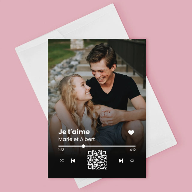 La Photo Et Un Texte: Votre Chanson Code Qr  - Carte De Vœux