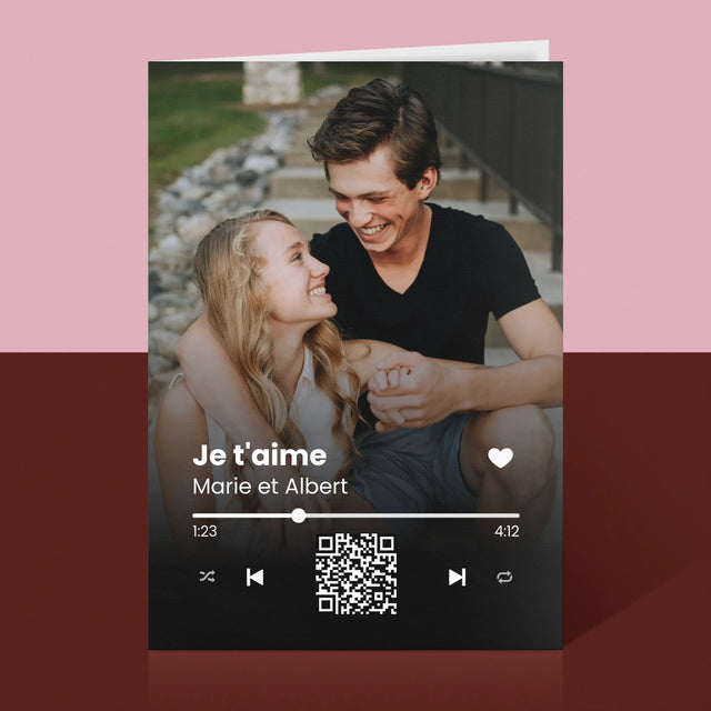 La Photo Et Un Texte: Votre Chanson Code Qr  - Carte De Vœux