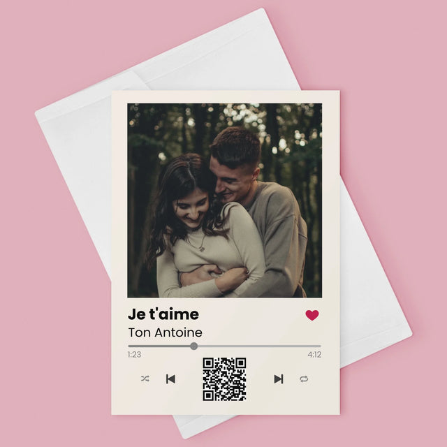 La Photo Et Un Texte: Spotify Avec Code Qr - Carte De Vœux