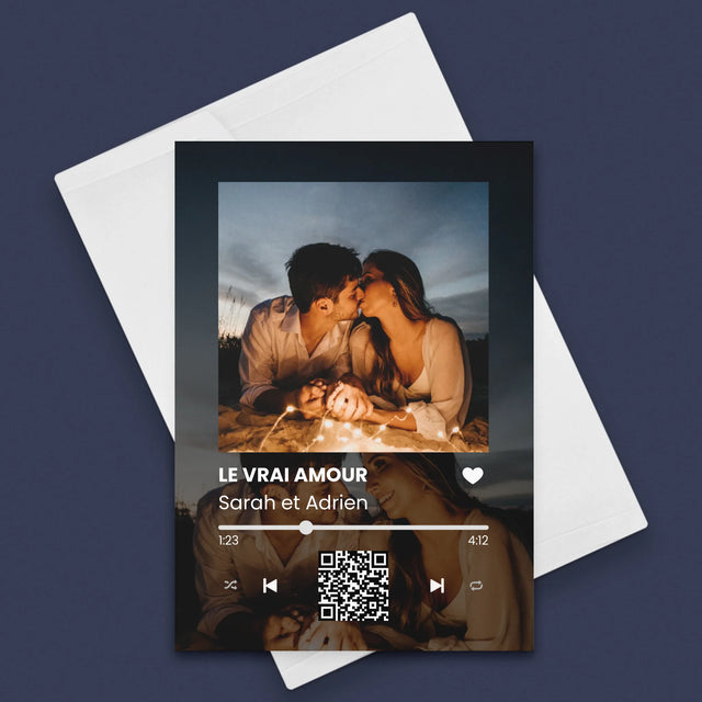 La Photo Et Un Texte: Spotify Avec Vos Photos Et Votre Code Qr - Carte De Vœux