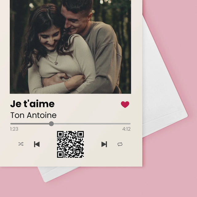 La Photo Et Un Texte: Spotify Avec Code Qr - Carte De Vœux