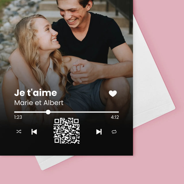 La Photo Et Un Texte: Votre Chanson Code Qr  - Carte De Vœux