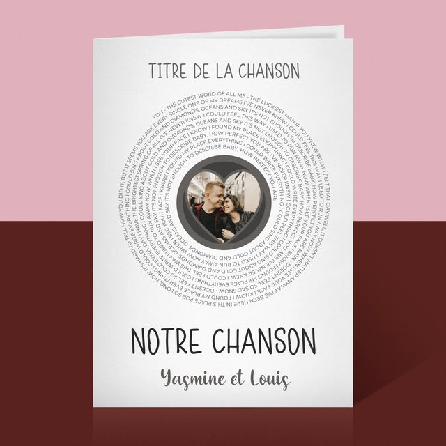 La Photo Et Un Texte: Notre Chanson Avec Les Paroles - Carte De Vœux