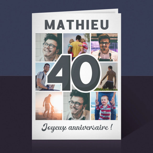 Le Collage Photo: 40 Ans - Carte De Vœux