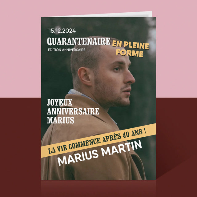 La Couverture De Magazine: Quarantenaire En Pleine Forme - Carte De Vœux