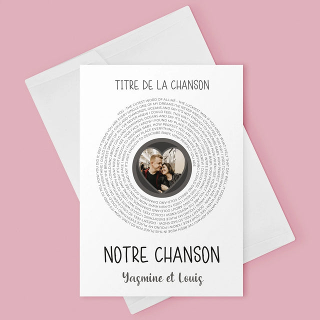 La Photo Et Un Texte: Notre Chanson Avec Les Paroles - Carte De Vœux