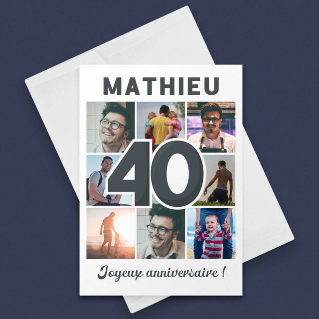 Le Collage Photo: 40 Ans - Carte De Vœux