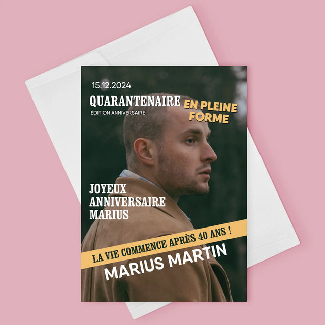 La Couverture De Magazine: Quarantenaire En Pleine Forme - Carte De Vœux