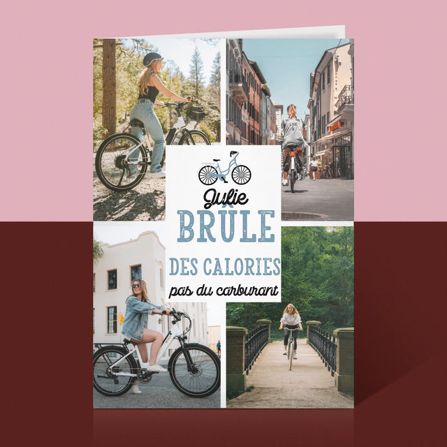 Le Collage Photo: Brûle Des Calories, Pas Du Carburant - Carte De Vœux