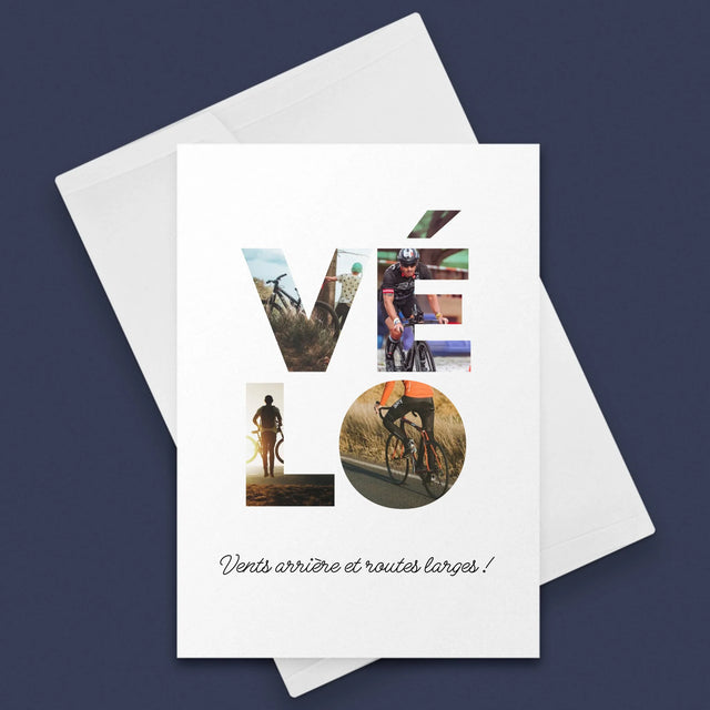 Collage Photo De Lettre: Vélo - Carte De Vœux