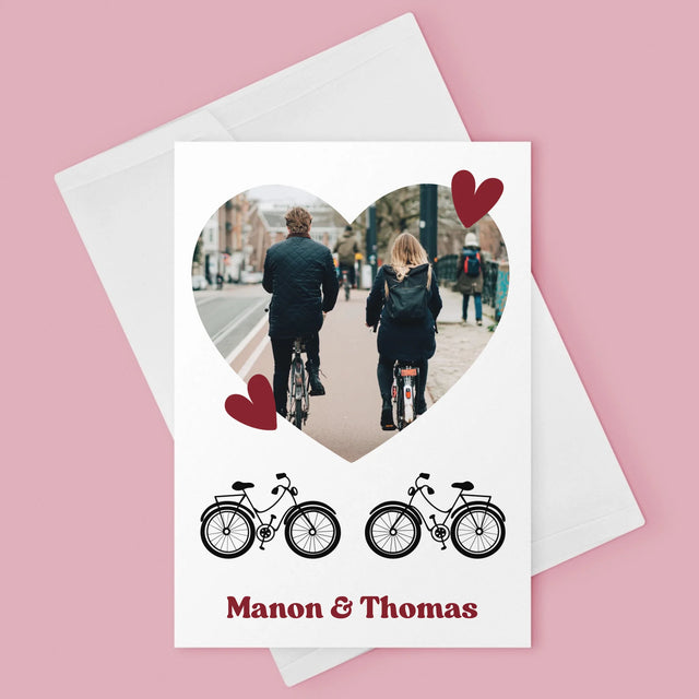 La Photo Et Un Texte: Couple De Cyclistes - Carte De Vœux
