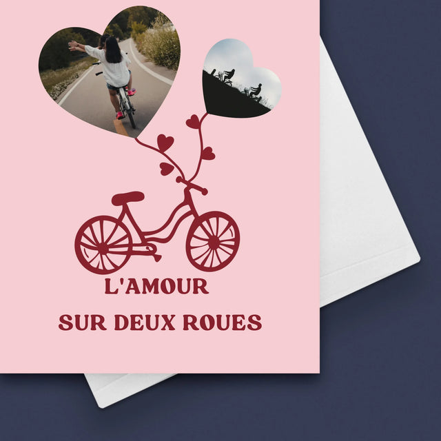 Le Collage Photo: L'Amour Sur Deux Roues - Carte De Vœux