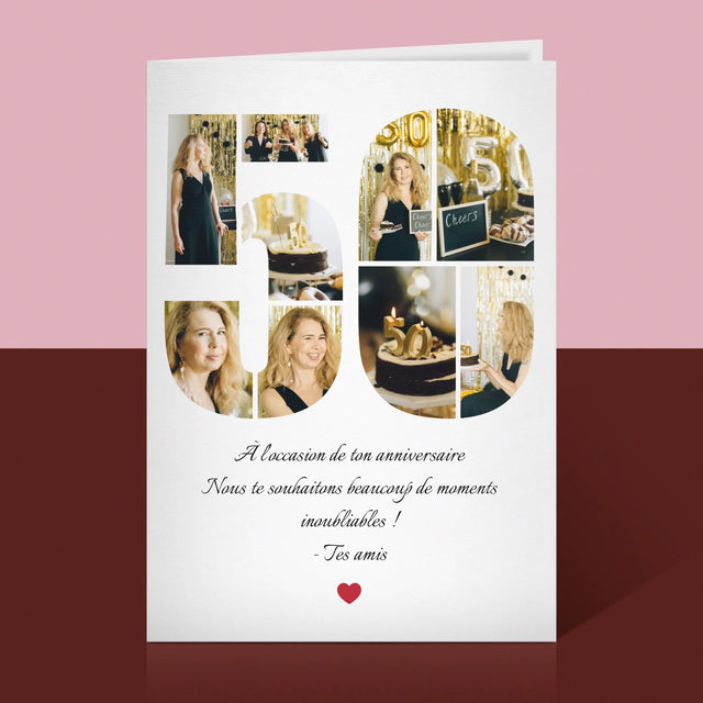 Forme Des Photos: 50 Anniversaire Vœux - Carte De Vœux