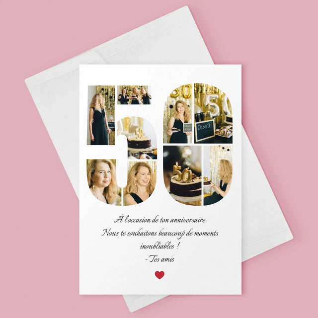 Forme Des Photos: 50 Anniversaire Vœux - Carte De Vœux