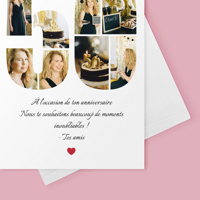 Forme Des Photos: 50 Anniversaire Vœux - Carte De Vœux