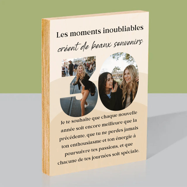Collage Photo De Lettre: 30 Anniversaire - Impression Sur Bois 