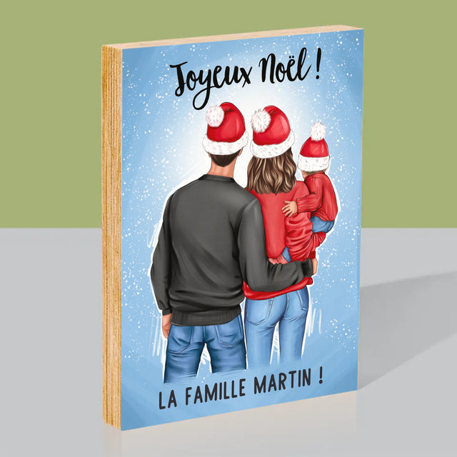 La Création Du Personnage: Famille De Noël - Impression Sur Bois 