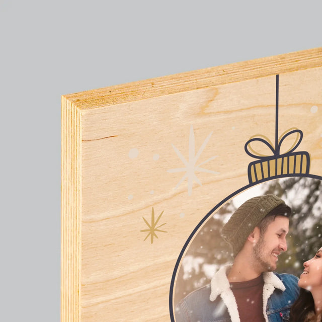 La Photo Et Un Texte: Joyeux Noël, Boule - Impression Sur Bois 