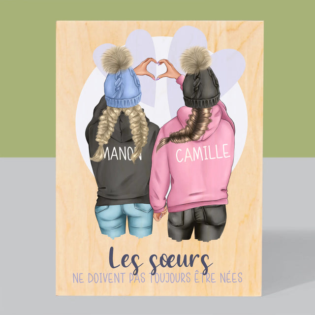 La Création Du Personnage: Amies De L'Hiver - Impression Sur Bois 