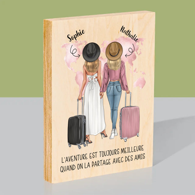 La Création Du Personnage: Amies Voyageuses - Impression Sur Bois 