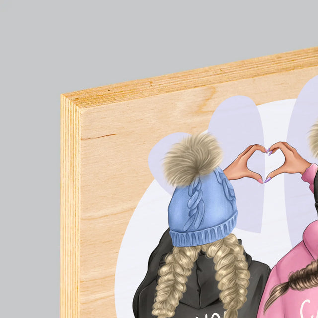 La Création Du Personnage: Amies De L'Hiver - Impression Sur Bois 