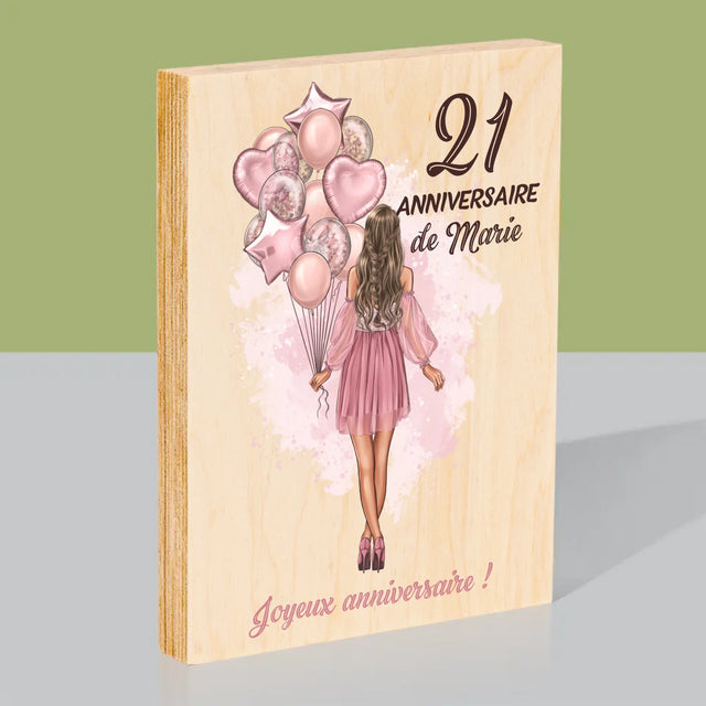 La Création Du Personnage: Anniveraire Ballons - Impression Sur Bois 