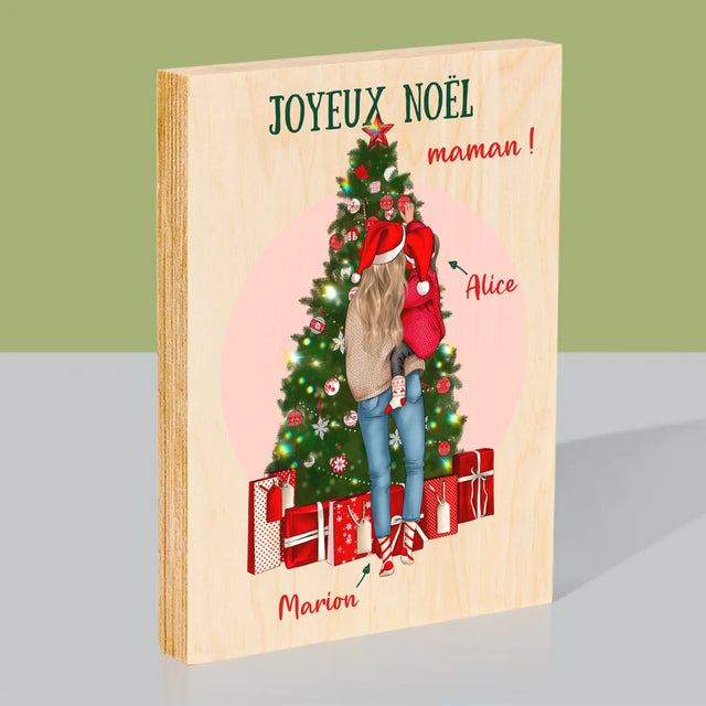 La Création Du Personnage: Joyeux Noël Maman - Impression Sur Bois 