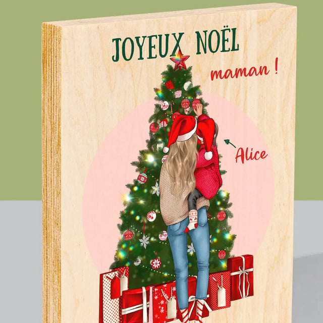 La Création Du Personnage: Joyeux Noël Maman - Impression Sur Bois 