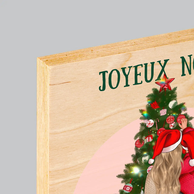 La Création Du Personnage: Joyeux Noël Maman - Impression Sur Bois 