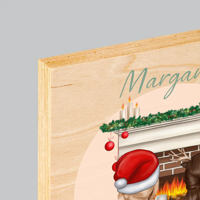 La Création Du Personnage: Les Meilleures Amies À Noël - Impression Sur Bois 