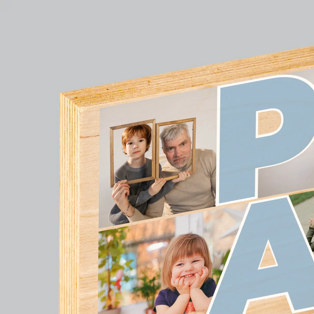 Le Collage Photo: Papi - Impression Sur Bois 