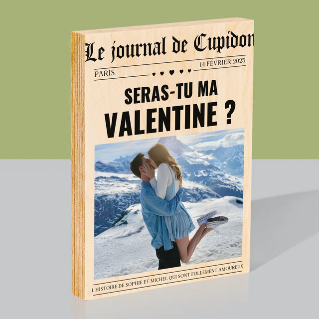 La Couverture De Magazine: Journal De La Saint-Valentin - Impression Sur Bois 