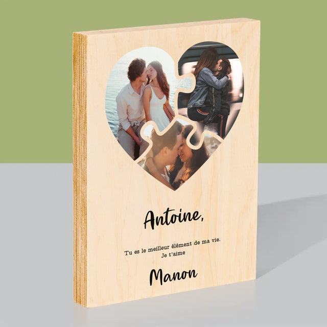 Le Collage Photo: Puzzle De La Saint-Valentin - Impression Sur Bois 