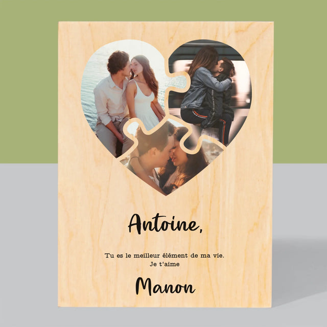 Le Collage Photo: Puzzle De La Saint-Valentin - Impression Sur Bois 
