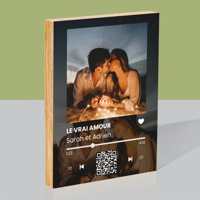 La Photo Et Un Texte: Spotify Avec Vos Photos Et Votre Code Qr - Impression Sur Bois 
